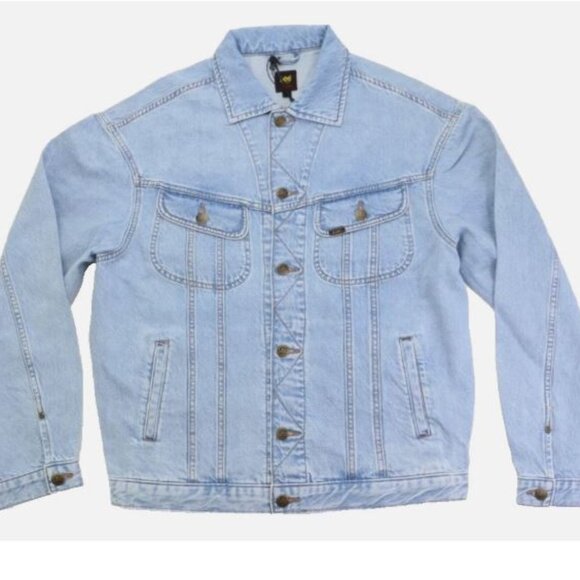 Lee Men's Denim Rider Jacket Loose Fit Trucker Size L Light Blue New - Picture 1 of 16